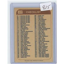 CHECK LIST #117 - POSSIBLY FROM 1977