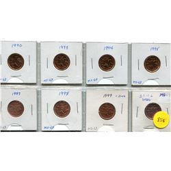 1990, 1993, 1994, 1995, 1997, 1998, 1999, 2010 SMALL CENTS