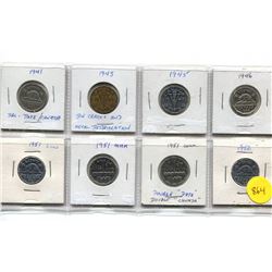 EIGHT FIVE CENT PIECES