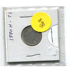 1880H CANADA SILVER TEN CENT COIN