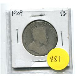1909 CANADA SILVER FIFTY CENT COIN