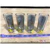 Image 2 : 4 TALL SHOT GLASSES W/ GOLD TRIM - MEXICO