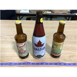 BEER, GINGERALE, AND ORANGE CREAM GLASS BOTTLES