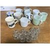 Image 1 : FLUT OF VINTAGE MUGS+12 MINI SHOT GLASSES+5 FIRE KING GLASSES