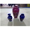 Image 1 : 3 PIECE JAPANESE VASES - ARTIST STAMP ON THE BOTTOM