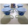 Image 2 : 4 BLUE ROSE TEACUPS AND BELL