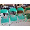 Image 1 : SET OF 4 GREEN METAL CHAIRS