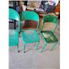 Image 2 : SET OF 4 GREEN METAL CHAIRS