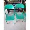 Image 3 : SET OF 4 GREEN METAL CHAIRS