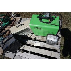 3 electric heaters, 1 propane heater