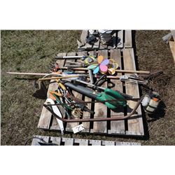 Garden tools (weed eater, extension limber, electric leaf blower, sprinklers, hedge trimmer