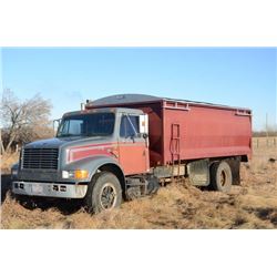 4700 DT 466 IH Grain Truck, Single axle.  1990 466 Diesel 17' box. Silage end gate roll tarp.  11982