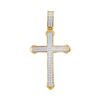 Image 1 : 1/4 CTW Mens Round Diamond Cross Charm Pendant 10kt Yellow Gold - REF-22A8N