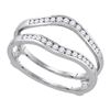 Image 1 : 1/2 CTW Round Diamond Bridal Wedding Enhancer Ring 14kt White Gold - REF-45W5F