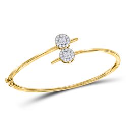 3/4 CTW Princess Diamond Bypass Bangle Bracelet 14kt Yellow Gold - REF-90R3H