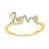 Image 1 : 1/12 CTW Round Diamond Love Ring 10kt Yellow Gold - REF-9T6K