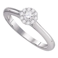 1/4 CTW Round Diamond Solitaire Bridal Wedding Engagement Ring 10kt White Gold - REF-27K3R