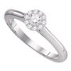 Image 1 : 1/4 CTW Round Diamond Solitaire Bridal Wedding Engagement Ring 10kt White Gold - REF-27K3R