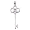 Image 1 : 1/2 CTW Round Diamond Trefoil Key Pendant 14kt White Gold - REF-33N6Y