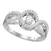 Image 1 : 1/4 CTW Round Diamond Twinkle Moving Solitaire Ring 10kt White Gold - REF-30Y3X