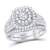 Image 1 : 1 & 1/4 CTW Round Diamond Bridal Wedding Engagement Ring 10kt White Gold - REF-101T9K