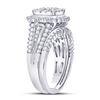 Image 3 : 1 & 1/4 CTW Round Diamond Bridal Wedding Engagement Ring 10kt White Gold - REF-101T9K