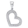 Image 1 : 1/10 CTW Round Diamond Heart Pendant 14kt White Gold - REF-9M6A