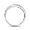 Image 3 : 1/5 CTW Round Diamond Crossover Woven Ring 10kt White Gold - REF-27A5N