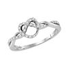 Image 1 : 1/8 CTW Round Diamond Heart Pretzel Ring 10kt White Gold - REF-15M5A
