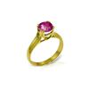 Image 1 : Genuine 1.10 ctw Pink Topaz Ring 14KT Yellow Gold - REF-57M6T