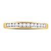 Image 2 : 1/4 CTW Round Diamond Wedding Channel Set Ring 14kt Yellow Gold - REF-26Y3X