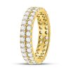 Image 3 : 2 CTW Round Diamond Double Row Eternity Wedding Ring 14kt Yellow Gold - REF-156N3Y