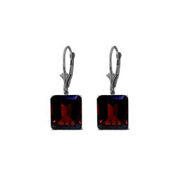 Genuine 13 ctw Garnet Earrings 14KT White Gold - REF-61W8Y
