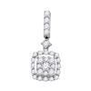 Image 1 : 1/2 CTW Round Diamond Square Cluster Pendant 14kt White Gold - REF-30T3K