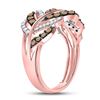 Image 3 : 5/8 CTW Round Brown Diamond Vine Leaf Ring 10kt Rose Gold - REF-35W9F