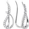 Image 1 : 1/5 CTW Round Diamond Climber Earrings 10kt White Gold - REF-11F9M