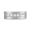 Image 2 : 1/2 CTW Mens Round Diamond Wedding 5-Stone Ring 10kt White Gold - REF-65M9A