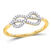 Image 1 : 1/6 CTW Round Diamond Infinity Fashion Ring 10kt Yellow Gold - REF-11H9W
