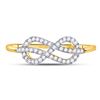 Image 2 : 1/6 CTW Round Diamond Infinity Fashion Ring 10kt Yellow Gold - REF-11H9W