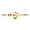 Image 2 : 1/6 CTW Round Diamond Spade Stackable Ring 10kt Yellow Gold - REF-11M9A