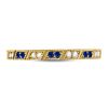 Image 2 : 1/4 CTW Round Blue Sapphire Diamond Milgrain Stackable Ring 10kt Yellow Gold - REF-18W3F