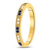 Image 3 : 1/4 CTW Round Blue Sapphire Diamond Milgrain Stackable Ring 10kt Yellow Gold - REF-18W3F
