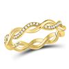 Image 1 : 1/10 CTW Round Diamond Fashion Braided Ring 10kt Yellow Gold - REF-18X3T
