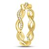 Image 3 : 1/10 CTW Round Diamond Fashion Braided Ring 10kt Yellow Gold - REF-18X3T