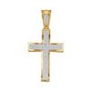 Image 1 : 1/2 CTW Mens Round Diamond Concave Cross Charm Pendant 10kt Yellow Gold - REF-45K3R