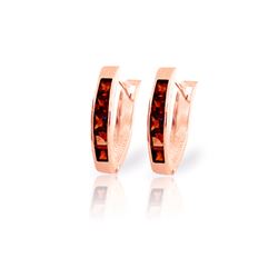 Genuine 1.30 ctw Garnet Earrings 14KT Rose Gold - REF-25Z3N