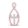 Image 1 : 1/6 CTW Round Diamond Moving Twinkle Cross Faith Pendant 10kt Two-tone Gold - REF-14K4R