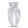 Image 3 : 1 CTW Round Diamond Cluster Bridal Wedding Engagement Ring 10kt White Gold - REF-57T3K