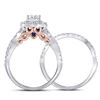 Image 2 : 1 & 3/4 CTW Round Diamond Bridal Wedding Engagement Ring 14kt Two-tone Gold - REF-311A9N