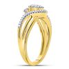 Image 3 : 1/6 CTW Round Diamond Circle Cluster Strand Ring 10kt Yellow Gold - REF-18A3N